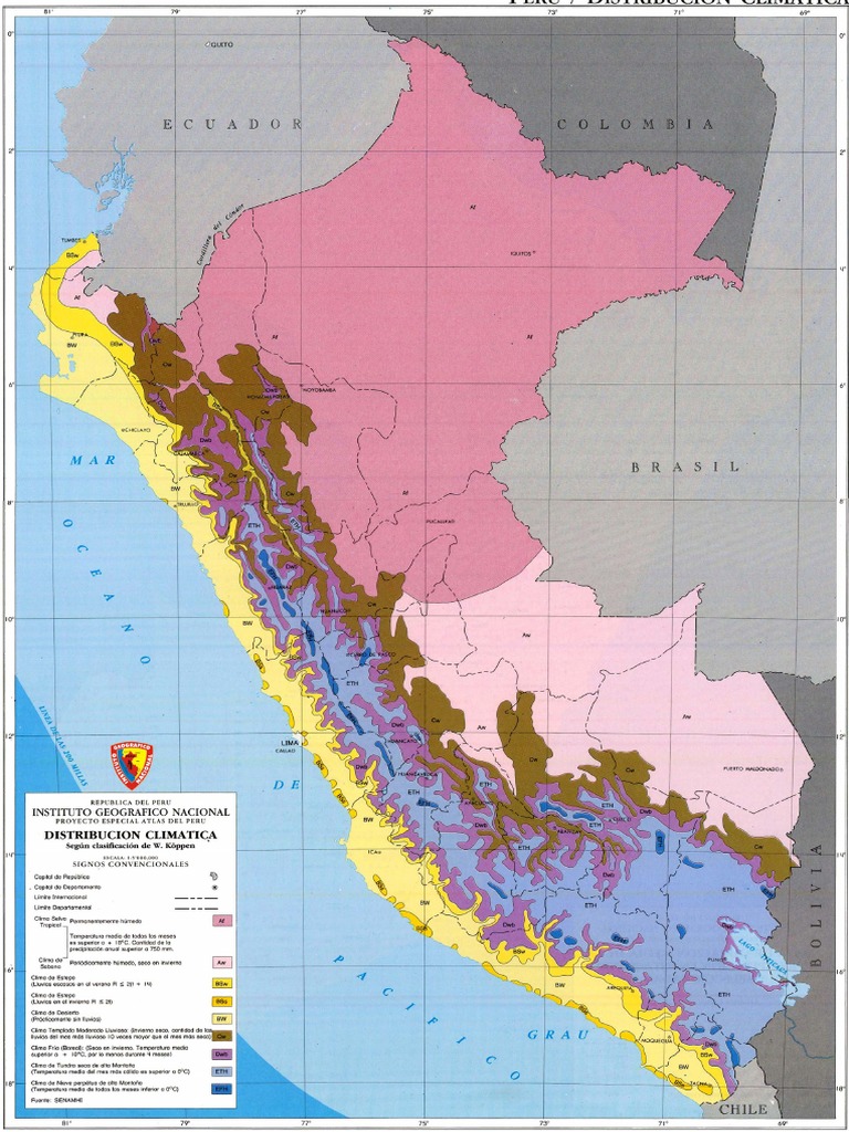 Mapa Distribucion Climatica Perú | PDF