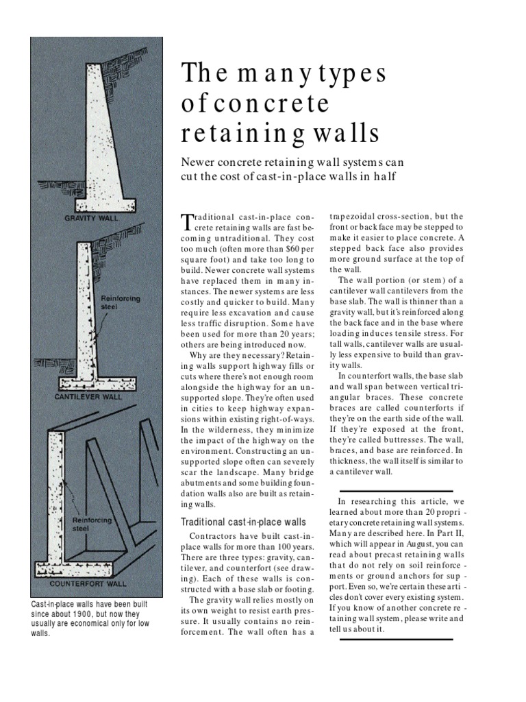 Modern Concrete Retaining Wall Systems | PDF | Precast Concrete ...
