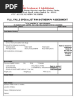 Specialist Physiotherapy Assessment Form