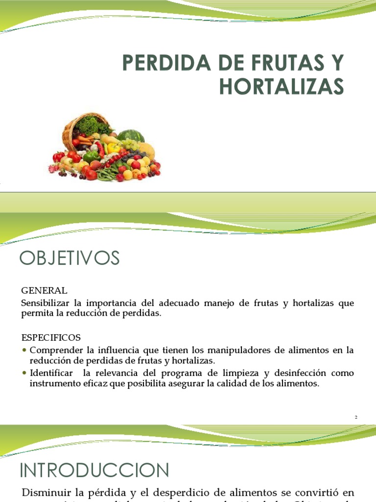 Reduccion de La Perdida y El Desperdicio de | PDF | Vegetales ...