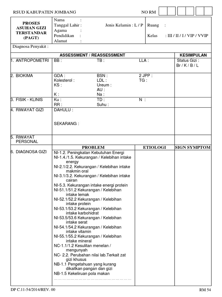 DP c.11-54 Proses Asuhan Gizi Terstandar (Pagt) | PDF