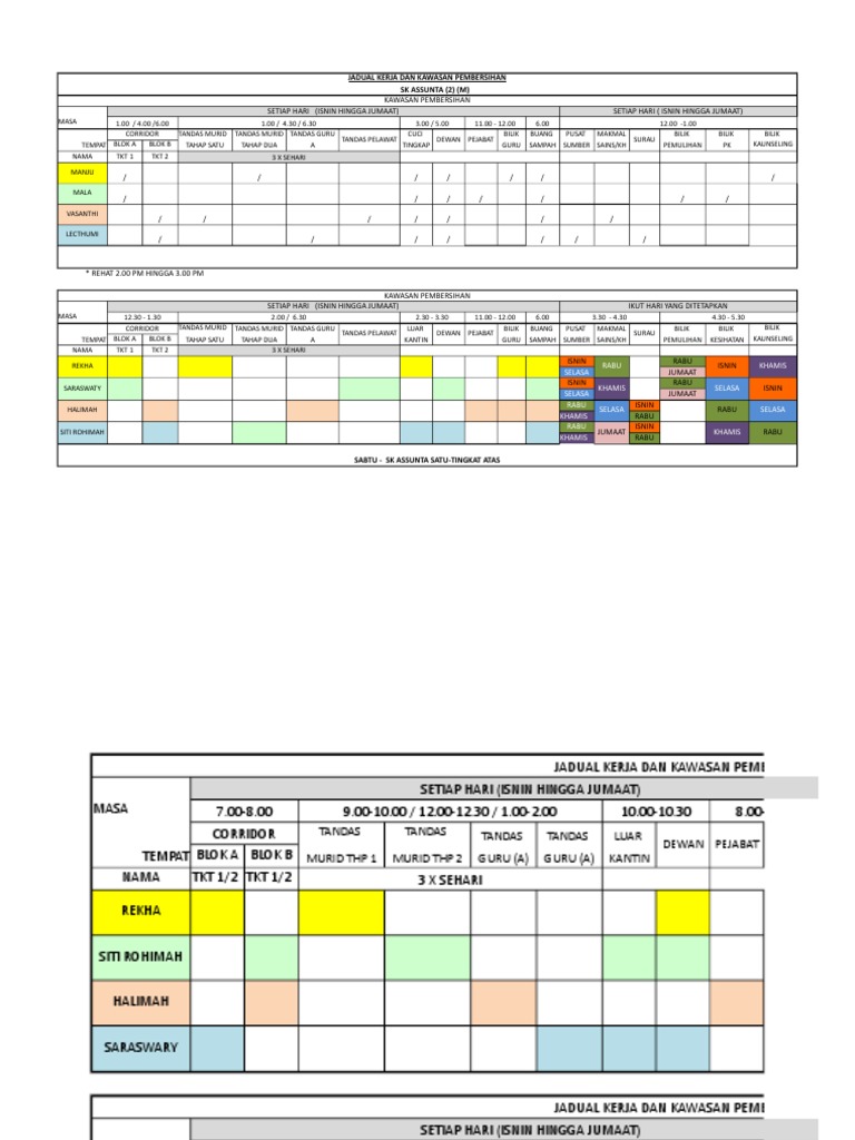 Contoh Jadual Kerja Penyelenggaraan - Drama Korea Club