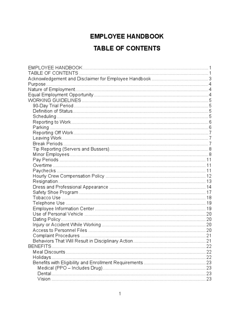 Employee Handbook | PDF | Finance & Money Management