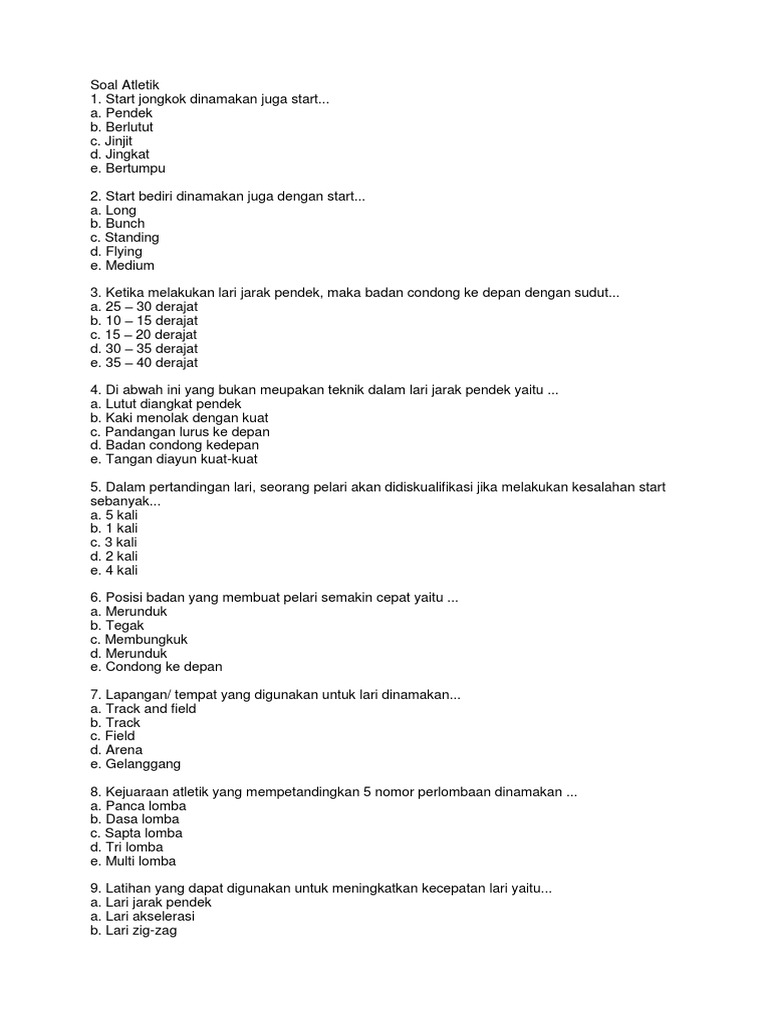 Soal Atletik