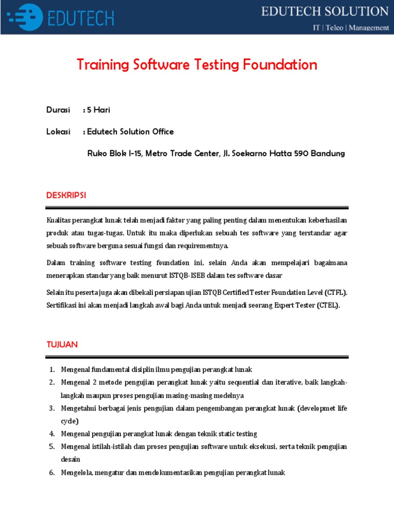 Software Testing Training Edutech PDF | PDF