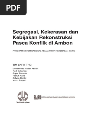 Segregasi Kekerasan Dan Kebijakan Pdf