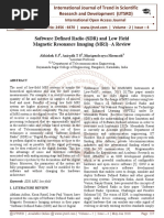 Software Defined Radio (SDR) and Low Field Magnetic Resonance Imaging (MRI) -A Review