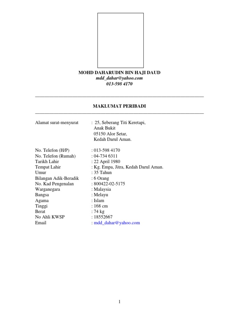 Resume Daharudin Daud  PDF