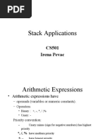 Stack Applications: CS501 Irena Pevac