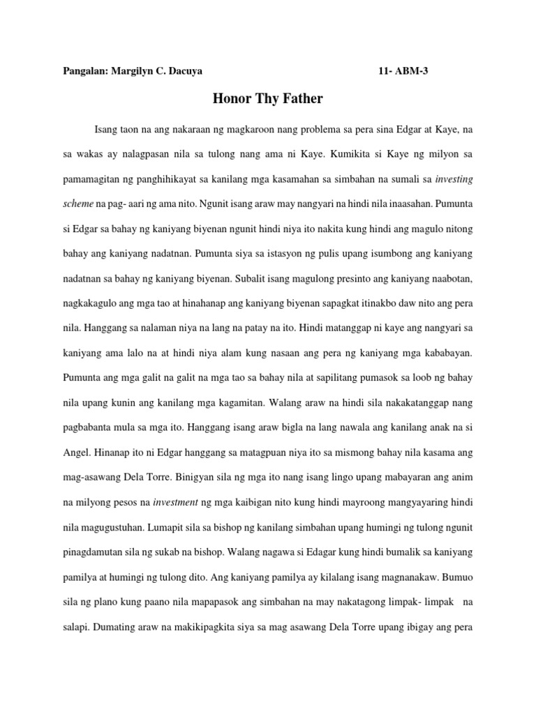 Honor Thy Father PDF