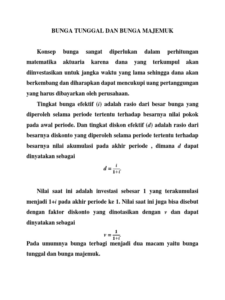 Bunga Tunggal Bunga Majemuk Dan Anuitas Pdf