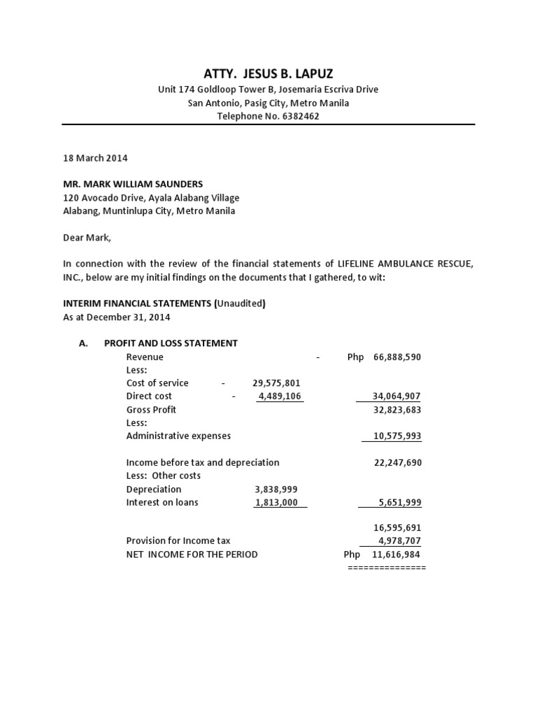 Lifeline Ambulance Financial Review Findings | PDF | Expense | Revenue