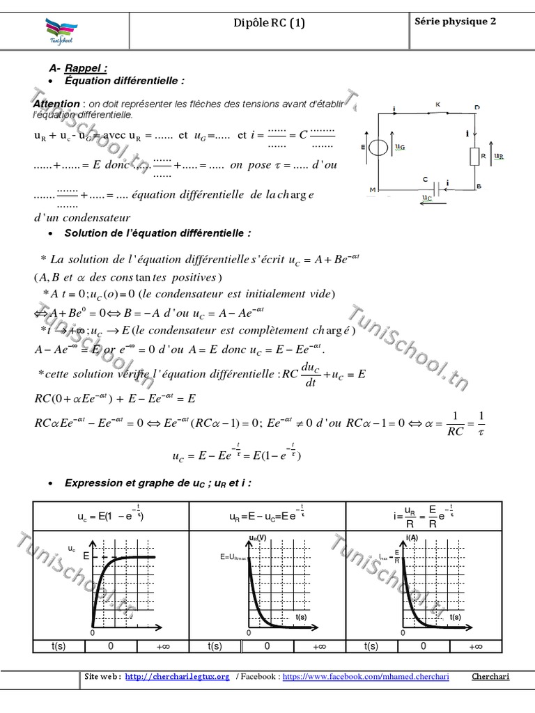 2 Rc Pdf Tension Electrique Condensateur
