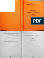 Hipponax - Testimonia Et Fragmenta (Ed. Degani, 1983) PDF