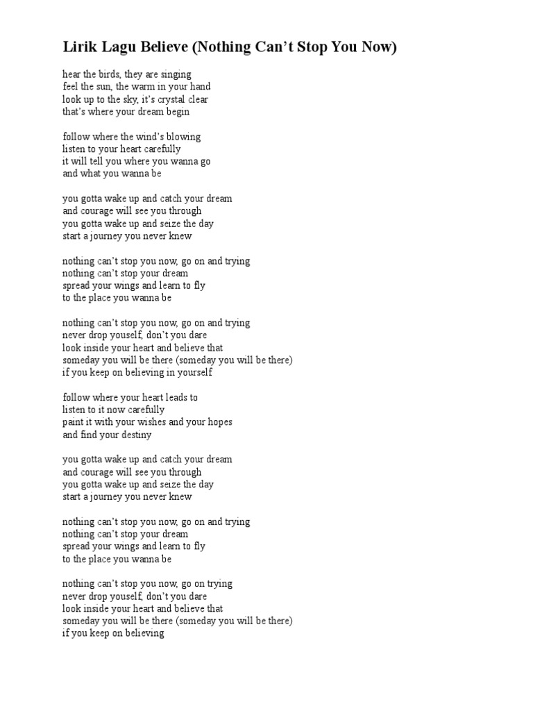 Lirik Lagu Believe Pdf