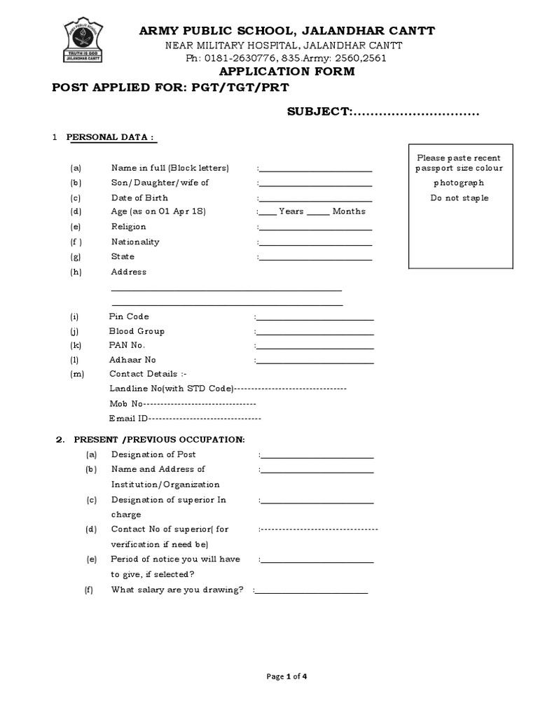 Army Public School, Jalandhar Cantt PDF Behavior Modification