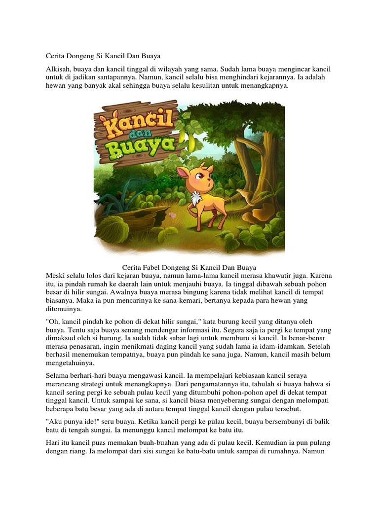 Cerita Kancil Dan Buaya Singkat - Riset