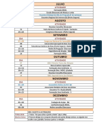 Calendario RCC  2° sem 2018