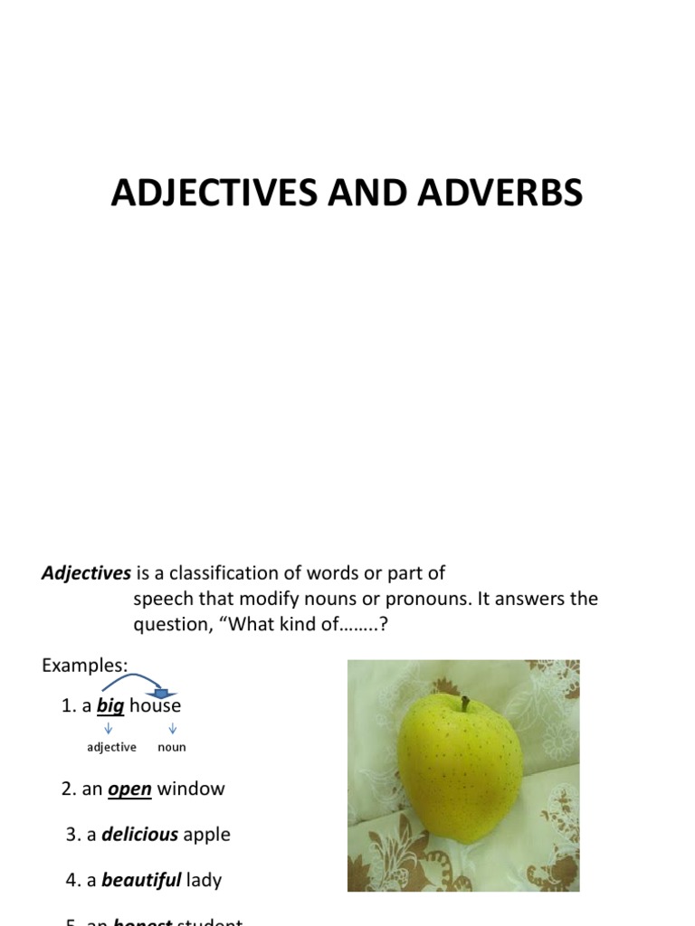 Adjectives and Adverbs Explained | PDF | Adjective | Adverb