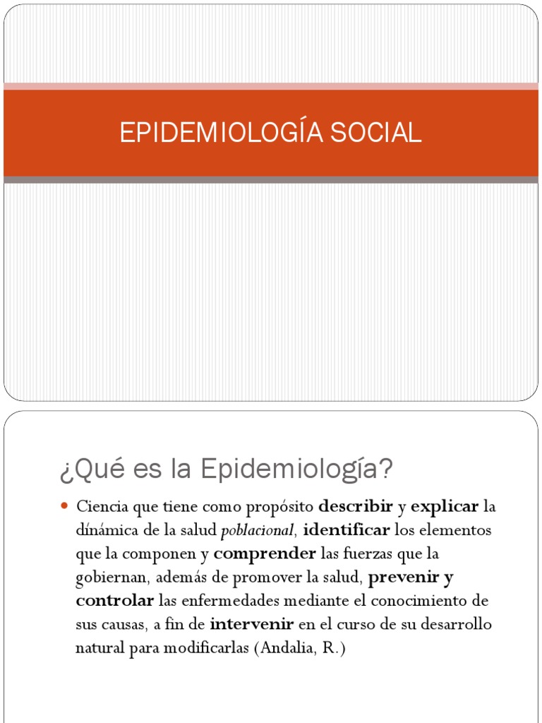 Epidemiología Social: Conceptos Clave | PDF | Epidemiología | Sociedad