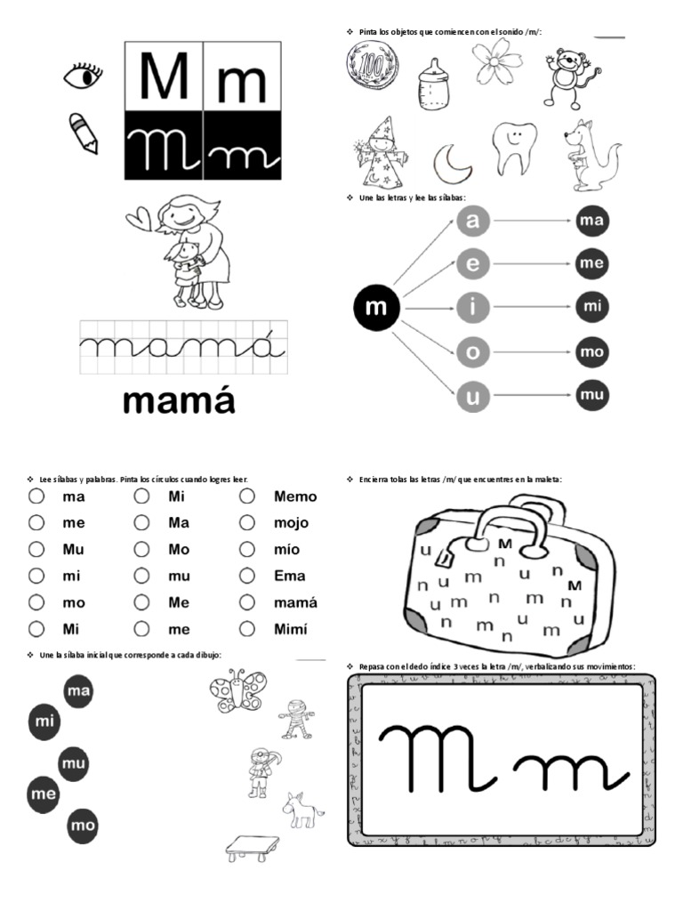 Actividades educativas con la letra M | PDF | Artes del Lenguaje y ...