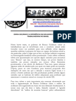 Emma Goldman e A Experiencia Das Mulheres Das Classes Trabalhadoras No Brasil PDF
