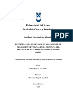 Determinacion de Metanol en Bebidas Alcoholicas Destiladas