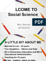 Welcome To Social Science: Mrs. Benner 2018/2019