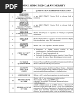 JSMU Job Criteria For Teaching and Non Teaching Staff Sep 2016