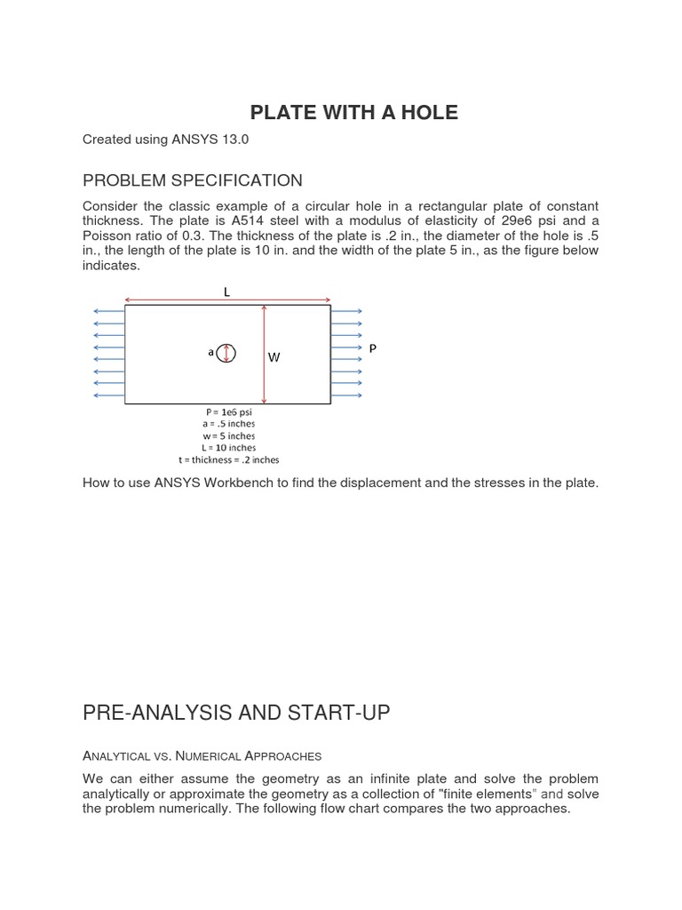 Plate With A Hole | PDF | Finite Element Method | Stress (Mechanics)