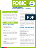 Informe quincenal sobre inocuidad y calidad alimentaria