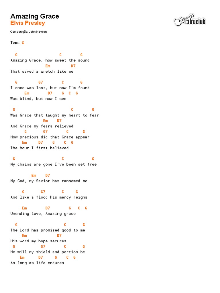 Cifra Club Elvis Presley Amazing Grace Pdf