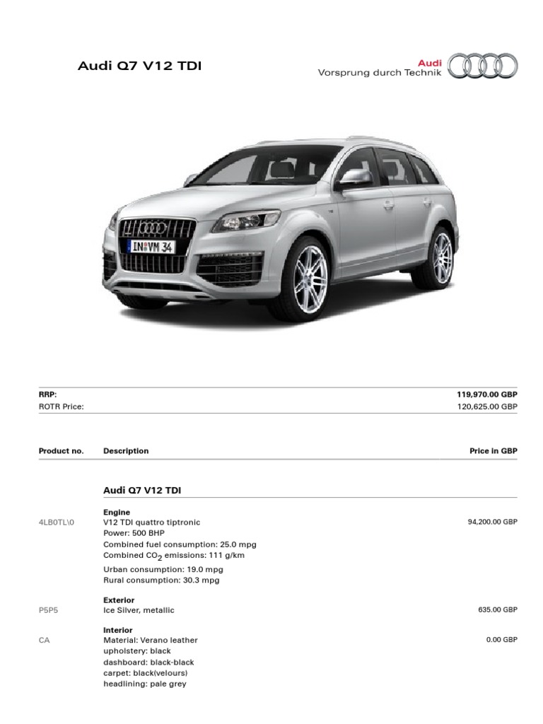 Q7 Car Specs....... PDF Fuel Injection Fuel Economy In Automobiles