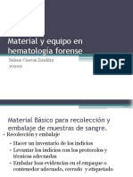 Material y Equipo en Hematología Forense 