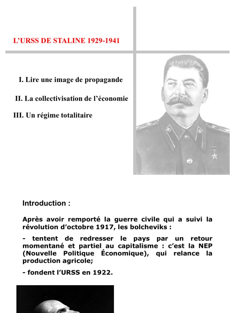 L'URSS sous Staline : Collectivisation et Propagande | PDF