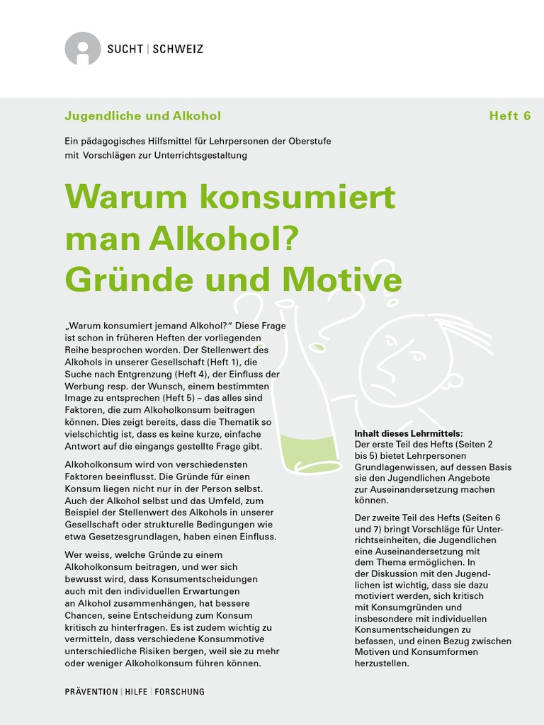 Alkohol Schriftlicher Ausdruck
