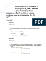 Uestionario de Preguntas Sobre La Acción de Mejora Continua para La Optimización Del SG-SST