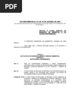 LEI COMP. N° 73, DE 10.10.2006 - INSTITUI O PLANO DIRETOR