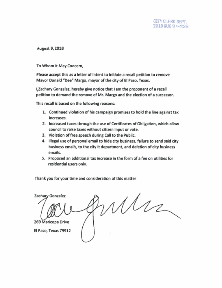Petition To Recall The Mayor PDF