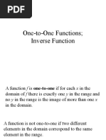 One-To-One and Inverse Functions