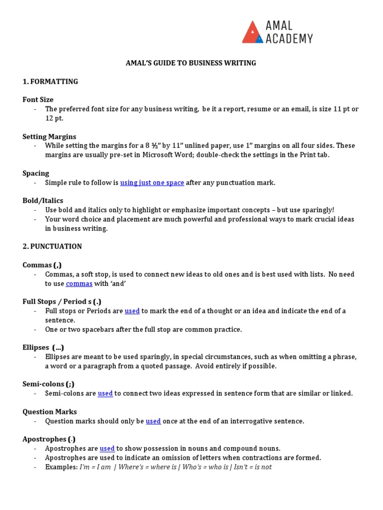 Resume Formatting Font Size