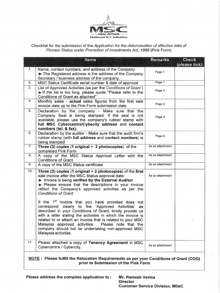 Checklist MSC | PDF