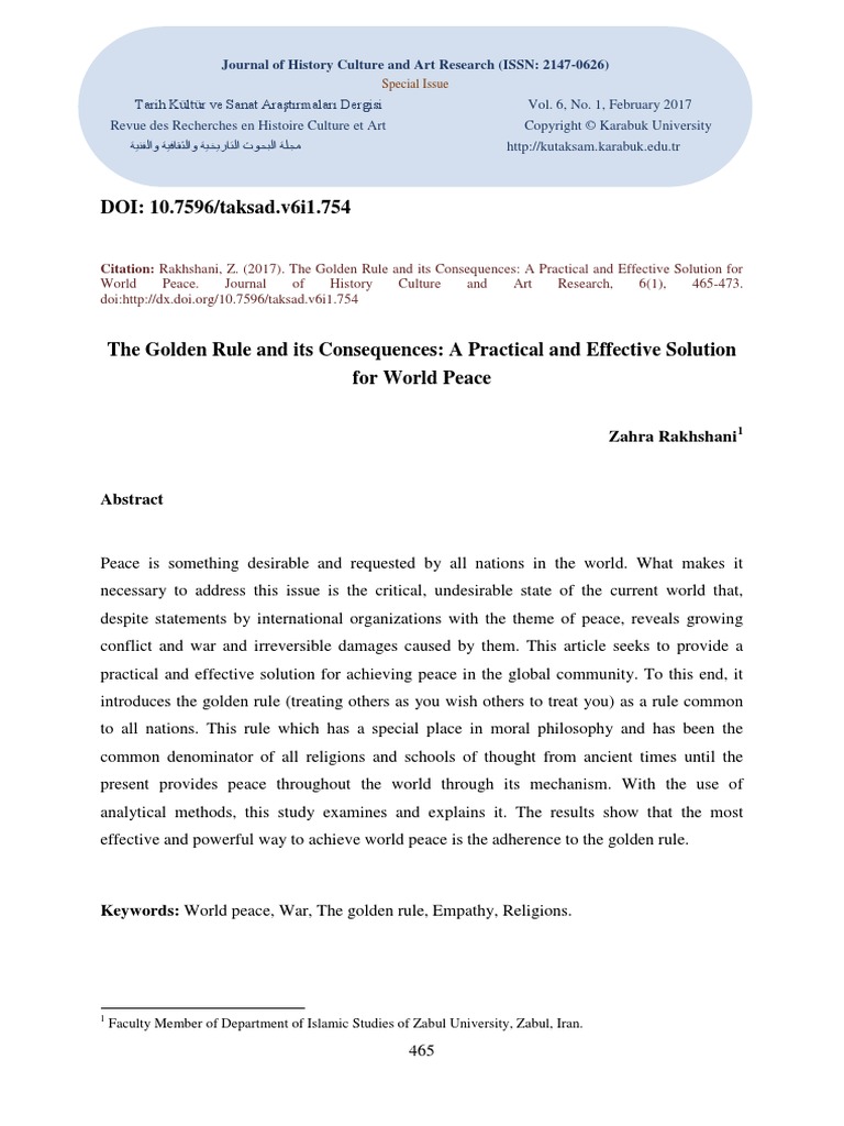 The Golden Rule and Its Consequences A Practical A | PDF | Golden Rule ...