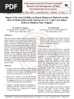 Impact of In-room Facilities on Repeat Business in Hotels in certain cities of Maharashtra (with reference to 3, 4, 5, and 5 star deluxe hotels in Mumbai, Pune, Nagpur)
