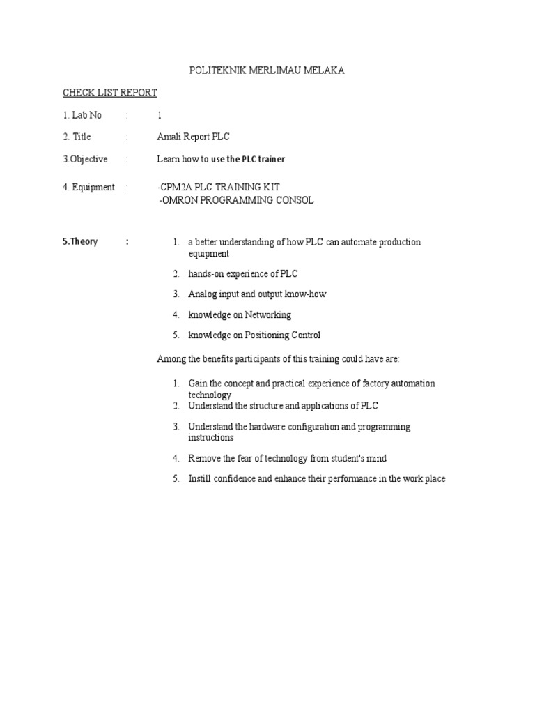 Repot PLC | PDF | Programmable Logic Controller | Systems Engineering