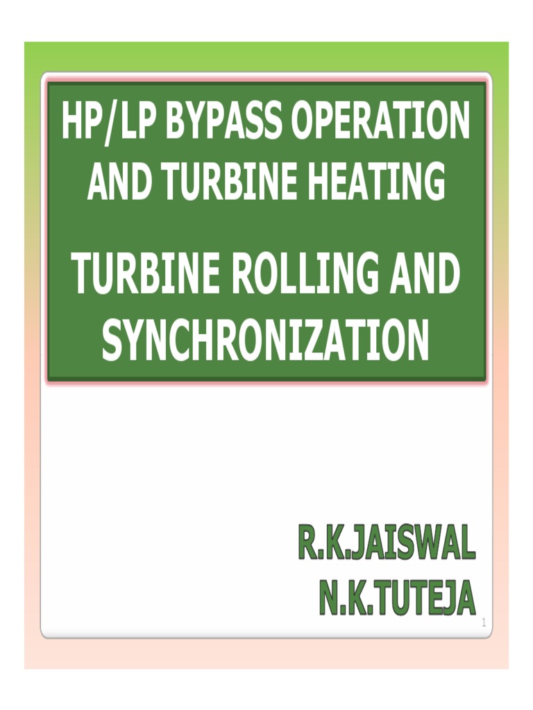 Turbine Rolling and Synchronization Guide | PDF | Boiler | Gases