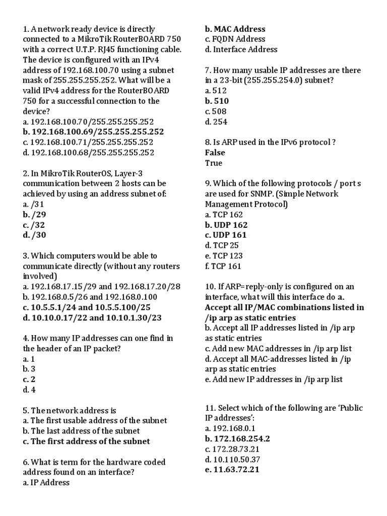 1 Answer | PDF | Ip Address | Router (Computing)