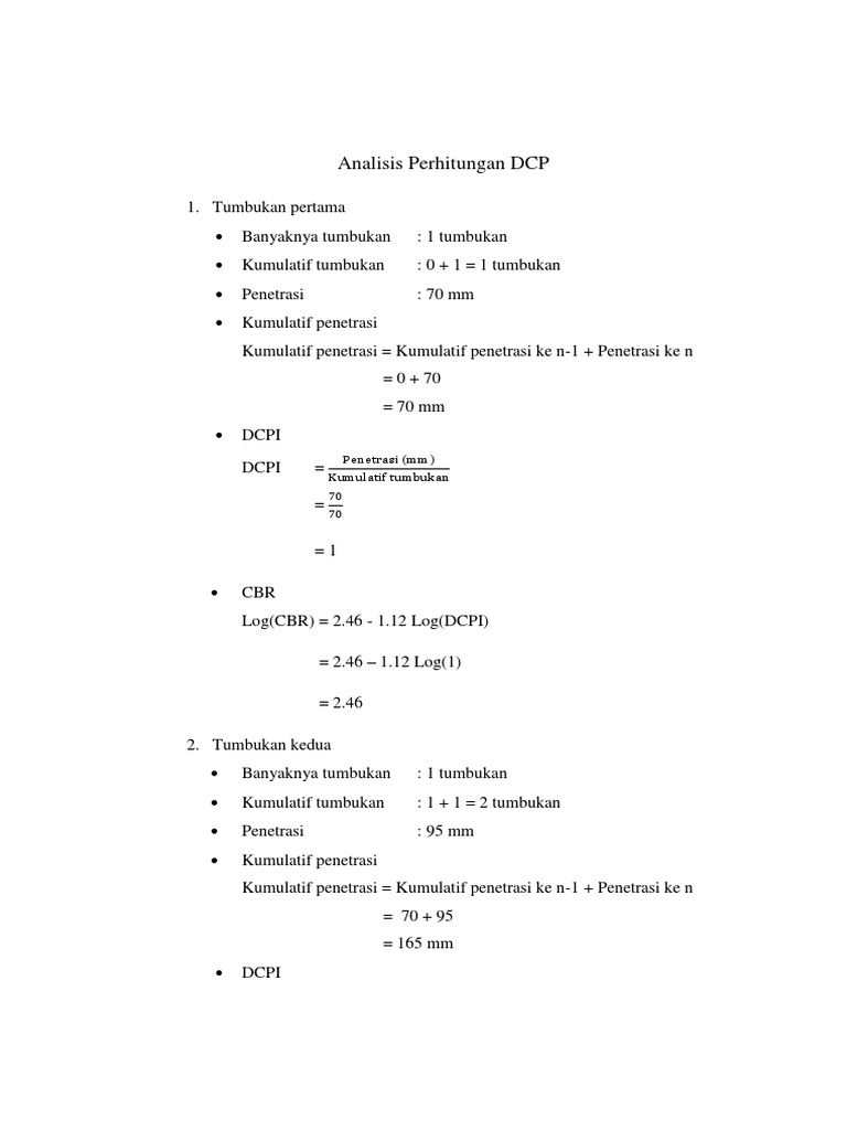 Analisis Perhitungan DCP dan CBR | PDF