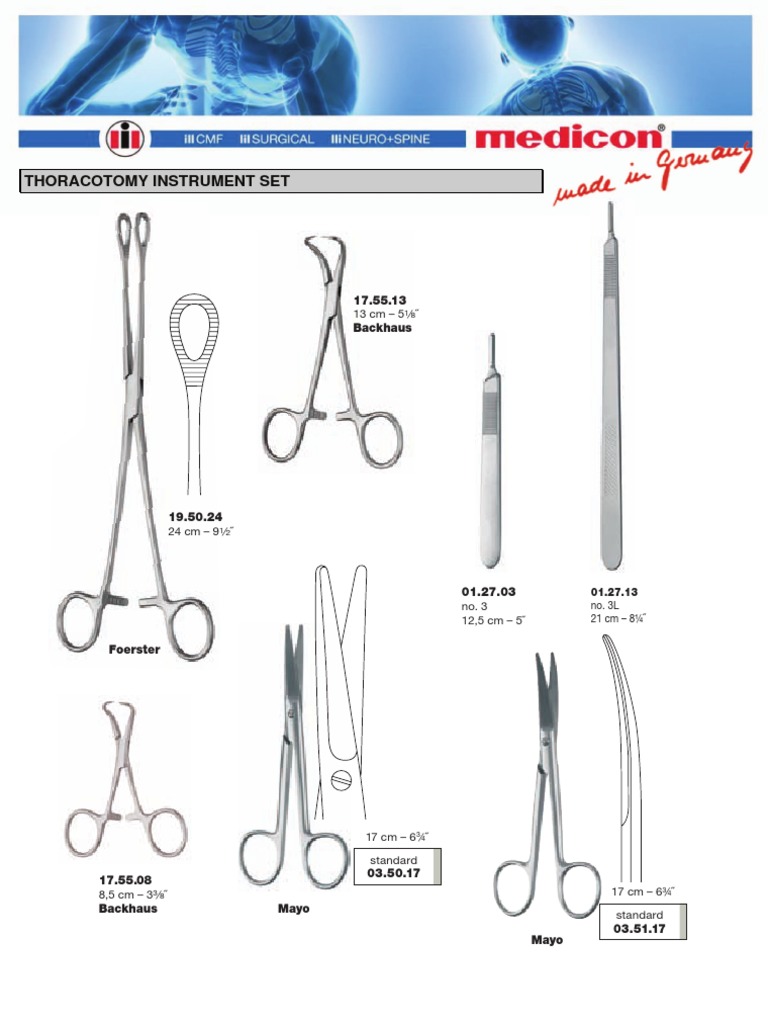 Thoracotomy Instrument Set Details | PDF | Cardiovascular System ...