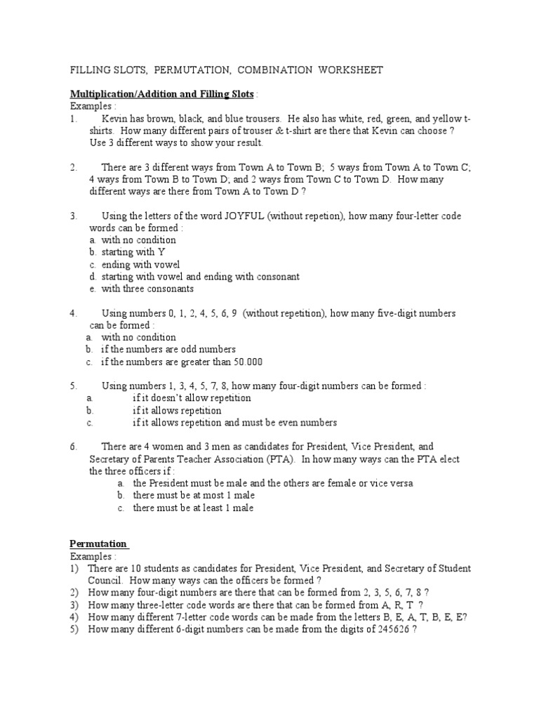 Worksheets Permutation Worksheet permutation worksheet worksheets rejuvenems thousands of printable sharebrowse collection and combination sharebrowse